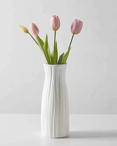 Vases à fleurs de couleur blanche Art Déco Design Style Céramique pour herbe de pampa et fleurs séchées - Product Image 1