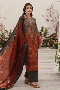 2025 nueva moda mujer seda Salwar Kameez Formal pakistaní césped trajes para fiestas verano césped vestido - Product Image 4