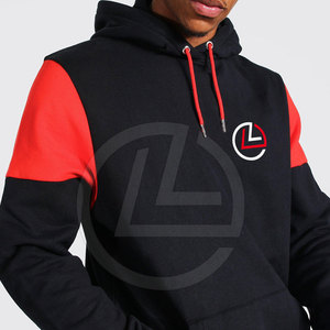 Sudadera con capucha informal para hombre con tejido mezclado de algodón y estilo Streetwear Sudadera con capucha lisa - Product Image 3