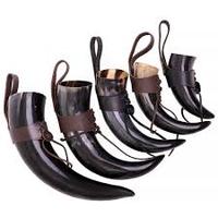 Unique Buffalo Viking Horn Tasse traditionnelle en corne de buffle Viking pour les amateurs de jeux de rôle fantastiques et de jeux avec support en cuir