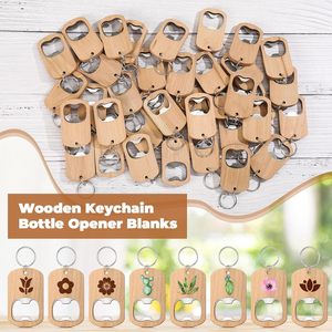 Bán Buôn Số Lượng Lớn Trống Gỗ Móc Chìa Khóa Mở Biểu Tượng Tùy Chỉnh Tay Cầm Bằng Gỗ Bia Keychain Mở Chai Cho Quà Tặng - Product Image 4