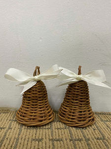 Hermosa campana de ratán y pino de ratán para decorar Navidad 2024 Precio competitivo Adorno de ratán - Product Image 4