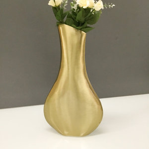 Pot de fleurs en métal de style Art déco, finition plaquée or, fait main, résistant à la rouille, vases en aluminium écologiques pour table de chambre - Product Image 5