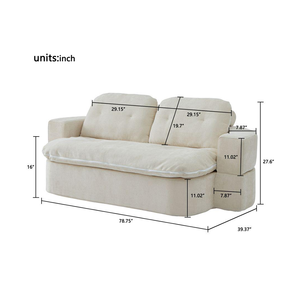 Canapé-lit 2 places en tissu moderne prêt à être expédié avec compression sous vide, utilisation dans le salon et la chambre à coucher, livraison gratuite depuis l'entrepôt américain - Product Image 2