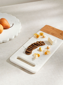 Planche à fromage en bois écologique avec marbre |   Planche à découper et à servir durable en pierre de marbre naturelle - Product Image 4