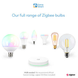 Garza ST64 CCT E27 <span class=keywords><strong>LED</strong></span> Light BB điều khiển từ xa ZigBee Filament Glass body AC Power ROHS chứng nhận có sẵn MR16 A19 <span class=keywords><strong>GU10</strong></span> ETL - Product Image 5