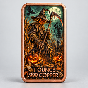 Moneda Conmemorativa de Cobre Puro de 1 Oz con Impresión UV de Halloween: Espantapájaros <span class=keywords><strong>Terror</strong></span>ífico del Campo, Barra Coleccionable, Souvenir, Regalo - Product Image 1