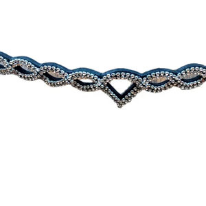 Banda Frontal de Cuero de 2mm de Calidad Superior con Cristales Color Oro Rosa (Negro Marrón) Diseño Cómodo Modelo Internacional para Caballo - Product Image 2