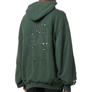 Sweat à capuche de qualité supérieure pour hommes à prix raisonnable Top Product Men Distressed Hoodies Fabrication pakistanaise - Product Image 5