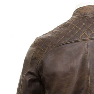 Veste de rue haute en cuir de vache d'hiver pour hommes la plus vendue | Veste en cuir respirante imperméable à col montant de qualité supérieure - Product Image 6