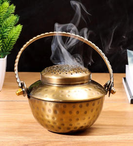 Home Deco Metal Brass Dhuna Loban Burner Purifying Dhoop Incense <b>Sambrani</b> Burner for Loban - Product Image 1