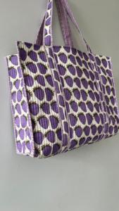 กระเป๋าผ้าฝ้ายทำด้วยมือสไตล์ Boho สำหรับผู้หญิงเป็นมิตรกับสิ่งแวดล้อมพร้อมด้วยกระเป๋าสะพายไหล่ปิดซิป - Product Image 6