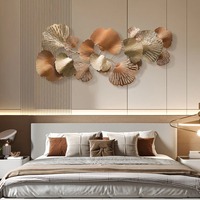Décoration murale florale en métal pour la maison Sculpture en fer faite à la main Salon élégant Chambre Accent intérieur