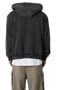 Vente en gros de sweat-shirts personnalisés pour hommes, mode, épais, 100% coton, respirant, lourd, surdimensionné, à fermeture éclair, délavé à l'acide, 2026 - Product Image 2