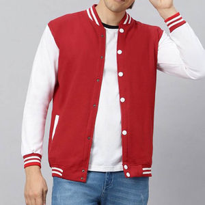 Nouvelle veste universitaire en laine rouge sur mesure pour hommes, fermeture à boutons, poches intérieures, veste de baseball universitaire, veste bomber - Product Image 1
