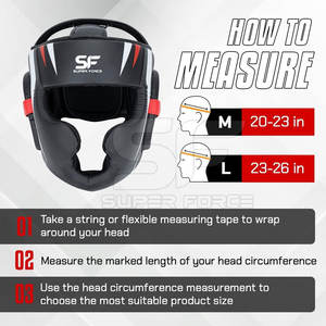 อุปกรณ์ป้องกันศีรษะสำหรับฝึกชกมวยใช้ปกป้องใบหน้าเต็มรูปแบบทนทาน - Product Image 3