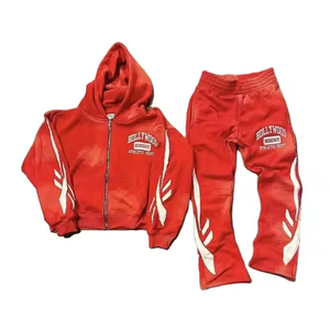 Conjunto Deportivo de 2 Piezas, Holgado, 100% Algodón, con Pedrería, Personalizado, Unisex, Estampado, de Secado Rápido, Transpirable y Moderno para Invierno - Product Image 2