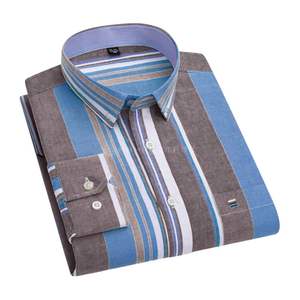 Chemise moderne à pois bleu clair pour homme, manches longues, petit imprimé, coton, décontractée, boutonnée, chemise pour homme - Product Image 4