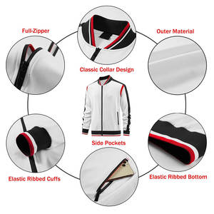 ชุดวิ่งออกกำลังกายสำหรับผู้ชายมีซิปด้านหน้าติดโลโก้แบบกำหนดเอง - Product Image 6