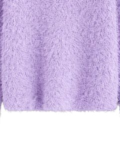 Manufacturer Customized <b>Womens</b> Lavender Fuzzy Knit Sweater Long Sleeve Soft <b>Warm</b> Winter Pullover Cozy Textured Casual Fashion - Product Image 6
