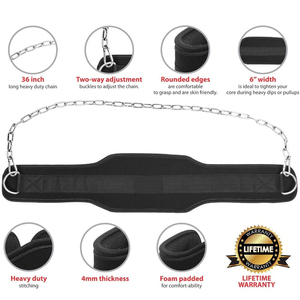 Nouveau logo personnalisé Ceinture de trempage pour entraînement d'haltérophilie 8 "pouces de large Vente en gros Ceinture de trempage en néoprène pour gymnastique avec chaîne en acier inoxydable - Product Image 6