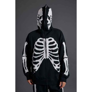 Personnalisé 360 Gsm Distressed Applique Broderie À Capuche Coton Hommes Hiver Poids Lourd Surdimensionné Full Zip Up Hoodies - Product Image 1