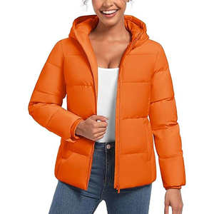 Abrigo de invierno de mujer de longitud media grueso de alta calidad con colores de contraste chaqueta acolchada con capucha para hombres abrigos cálidos de invierno - Product Image 1