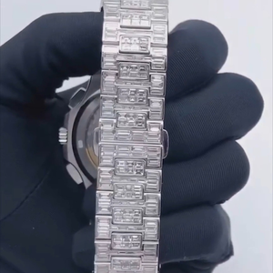 Mejore el aspecto con Moissanite Diamond Setting Iced Out Diamond Dial Estilo hip hop Función de fecha Movimiento de cuarzo para hombres y mujeres - Product Image 6