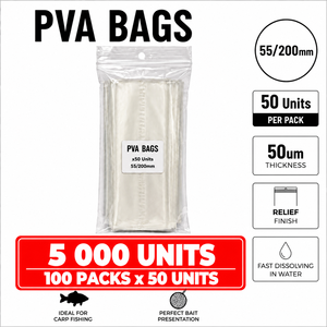 Sacs PVA 55x200mm 5000 unités, dissolution rapide, solubles dans l'eau, pour pêche à la carpe, sans résidus, 30-60 accessoires de pêche - Product Image 1
