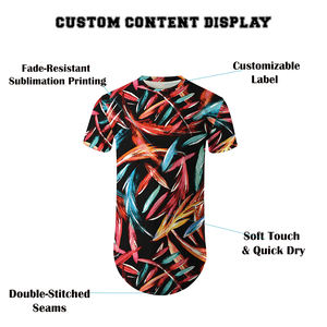Camiseta Sublimada Personalizada para Hombre |   Camiseta Deportiva de Color Sólido Tropical |   Spandex/Poliéster de Secado Rápido y Transpirable al por Mayor - Product Image 5