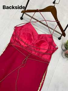 Elegante Kurti Étnico de Georgette con Bordado de Lentejuelas, Abertura Trasera Detallada con Diseño de Dori, Adornos de Borlas y Forro Interior Suave de Microfibra - Product Image 6