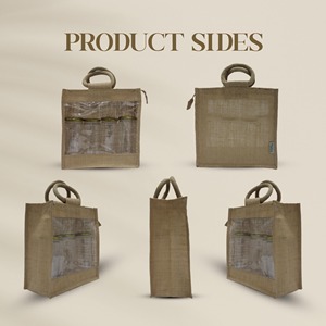 Vente en gros Sacs fourre-tout en jute promotionnels respectueux de l'environnement Fermeture à glissière avec ruban Shopping réutilisable Cadeau design personnalisé - Product Image 4