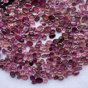 พลอยสีชมพูทับทิมธรรมชาติ4มม. 6มม. 8มม. อัญมณีทรงวงรีทรงหลวมขนาดปรับเทียบหินกึ่งมีค่าหลังแบน - Product Image 4