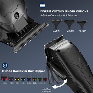 Tondeuse à cheveux sans fil professionnelle 3 en 1, ensemble de tondeuses avec lames en acier inoxydable pour le soin de la barbe des hommes, kit de coupe de cheveux à batterie - Product Image 4