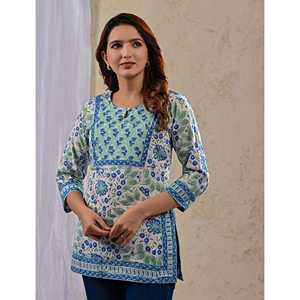 Haut blanc chic à imprimé floral pour femmes, haut chic en popeline de soie tricotée avec décoration en dentelle, taille unique - XL pour le printemps et l'automne - Product Image 4