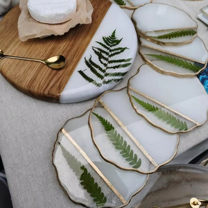 Durable and <b>heat</b> resistant resin <b>coasters</b> made with glossy finished ideal for serving hot or cold beverages - Product Image 1