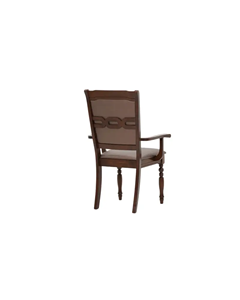 Luxury Solid Wood 8 Seater Dining Table Set Brown <b>Upholstered</b> <b>Chairs</b> Carved Back Classic Walnut Finish Home Furniture - Product Image 3