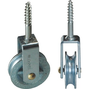 Polea para tendedero 5000 con ranura de 9 mm, de hierro fundido gris y soporte de acero galvanizado, modelo HBS-BETZ para tendederos de ropa - Product Image 1