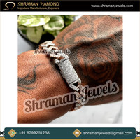 Venta caliente directa de fábrica 10mm Iced VVS Moissanite Diamond Two-Tone Plated 925 Silver Hip Hop Style Bling Bust Cuban Link Bracelet