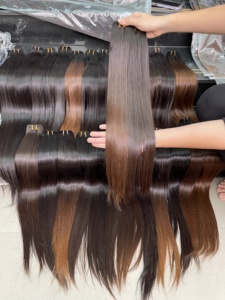 Cheveux humains d'un donneur droits osseux de la plus haute qualité à partir de cheveux bruts vietnamiens, faisceaux d'extension de cheveux - Product Image 5