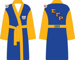 Bata de Satén Bordada de la Hermandad Sigma Gamma Rho para Mujer |   Pijamas de Seda de Poliéster Sublimados para Mujer de la Hermandad SGRho, Ropa de Dormir - Product Image 2
