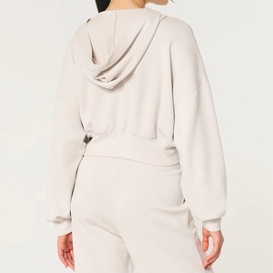 Sudadera corta de primera calidad para mujer, diseño personalizado, venta directa de fábrica - Product Image 2