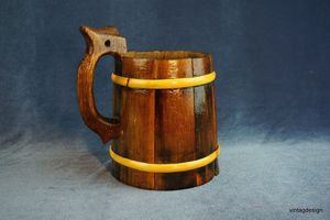 Natural Eco-friendly Solid Tankard Drinking Wood Beer Mug and <b>Bamboo</b> Wooden Tea Coffee <b>Travel</b> <b>Cup</b> for Christmas Occasion - Product Image 4