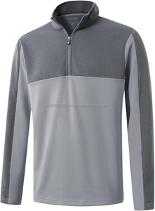 OEM Pull quart de fermeture éclair pour hommes Performance Wicking Mock Neck Fleece Golf Zip Pullover Sweatshirt - Product Image 6