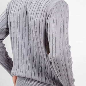 Suéteres de cuello alto para hombre, suéter de punto transpirable de manga larga, prendas de punto de invierno de algodón para hombre - Product Image 6