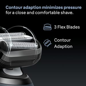 Tondeuse de Précision Électrique Sans Fil pour Hommes, Rasoir Rotatif Humide/Sec à Triple Lame, Étanche IPX7, Autonomie de 60 min - Product Image 5