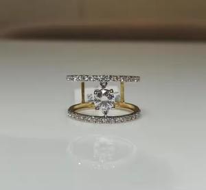 Bague de mariage en or jaune 14 carats taille ronde en laboratoire bague de mariage en or minimaliste bague de mariée cadeau d'anniversaire pour partenaire - Product Image 6