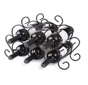 Porte-vin en métal au design sculpté, support magnifiquement conçu pour exposer élégamment les bouteilles de vin disponibles au prix de gros - Product Image 1