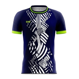Camiseta de fútbol transpirable con estampado 3D de colores contrastantes de secado rápido para hombre, camiseta de Bádminton de secado rápido, camiseta para correr, uniforme de equipo - Product Image 1