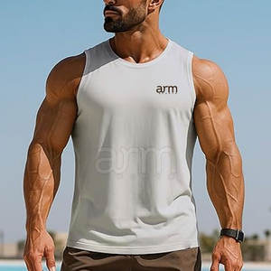 Camiseta sin mangas transpirable de secado rápido al por mayor Camiseta sin mangas de bajo precio Ropa de entrenamiento sin mangas Camiseta sin mangas para hombres - Product Image 4